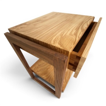 Pair of Bedside Tables – Olive Ash & Walnut