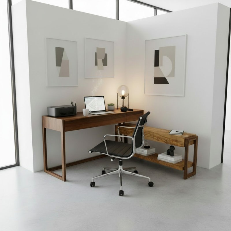 Desk & Console – Walnut & Olive Ash