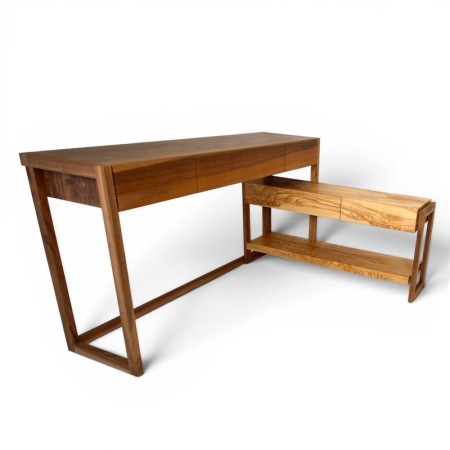 Bureau & console - Noyer & Frêne olivier
