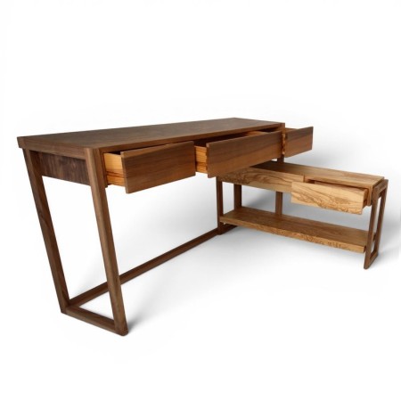 Bureau & console - Noyer & Frêne olivier