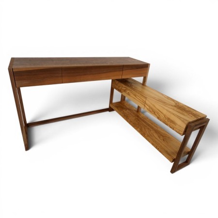 Bureau & console - Noyer & Frêne olivier