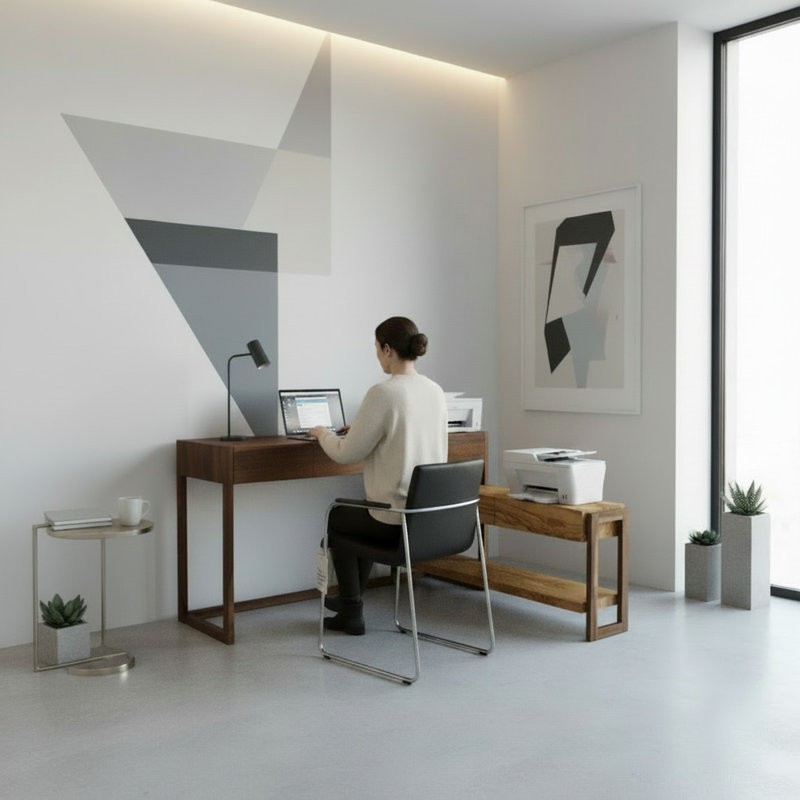 Desk & Console – Walnut & Olive Ash