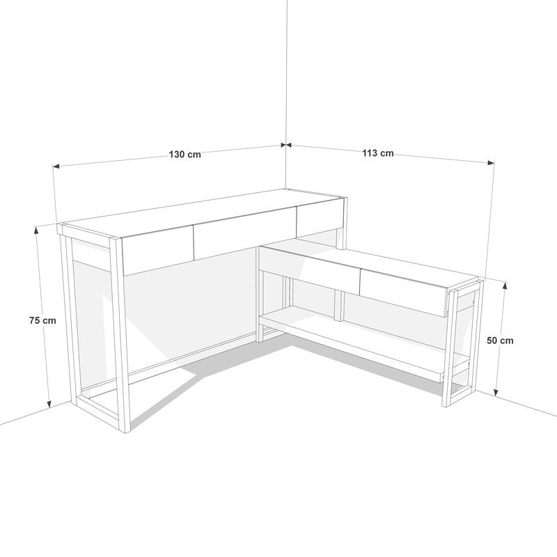 Bureau & console - Noyer & Frêne olivier