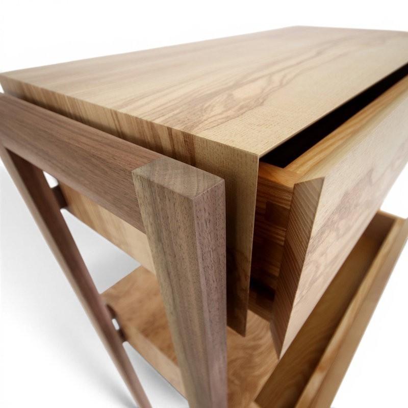 2-Drawer Console – Olive Ash & Walnut