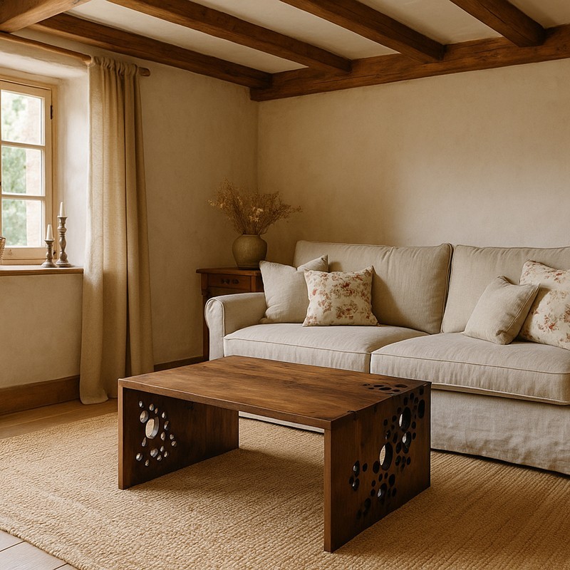 Carved coffee table – Stained Cherry Wood