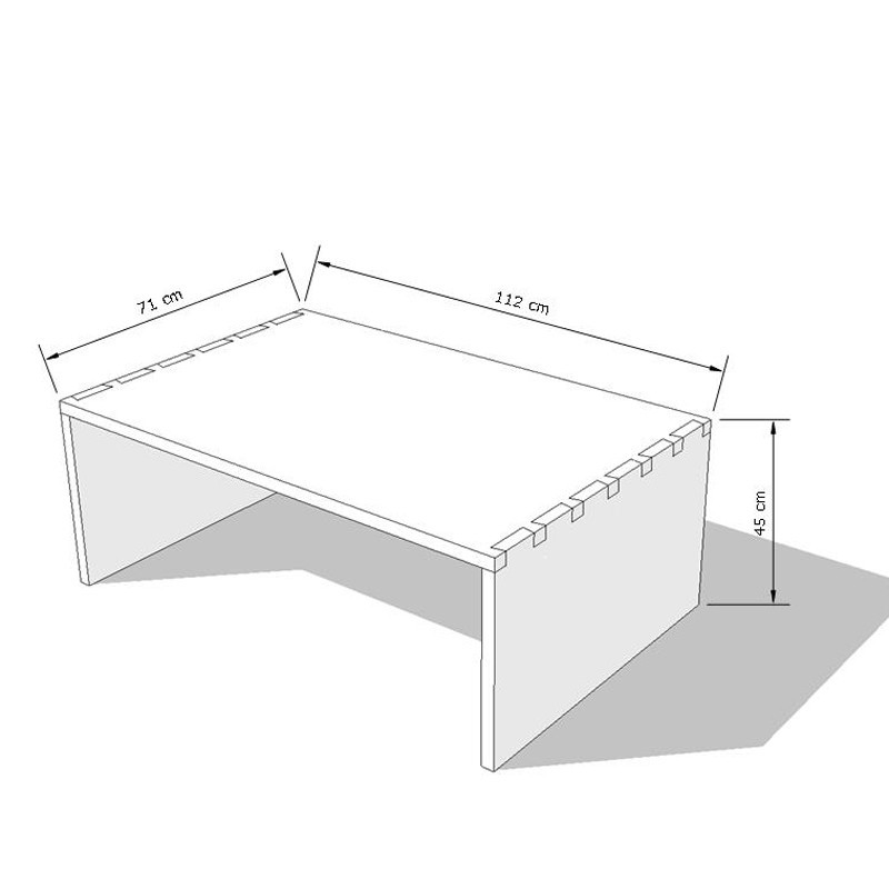 Table basse sculptée - merisier teinté