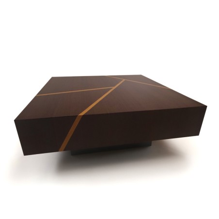 Table basse wengé et filet & movingui