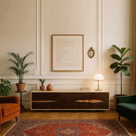 Buffet - sycomore ondé & palissandre santos