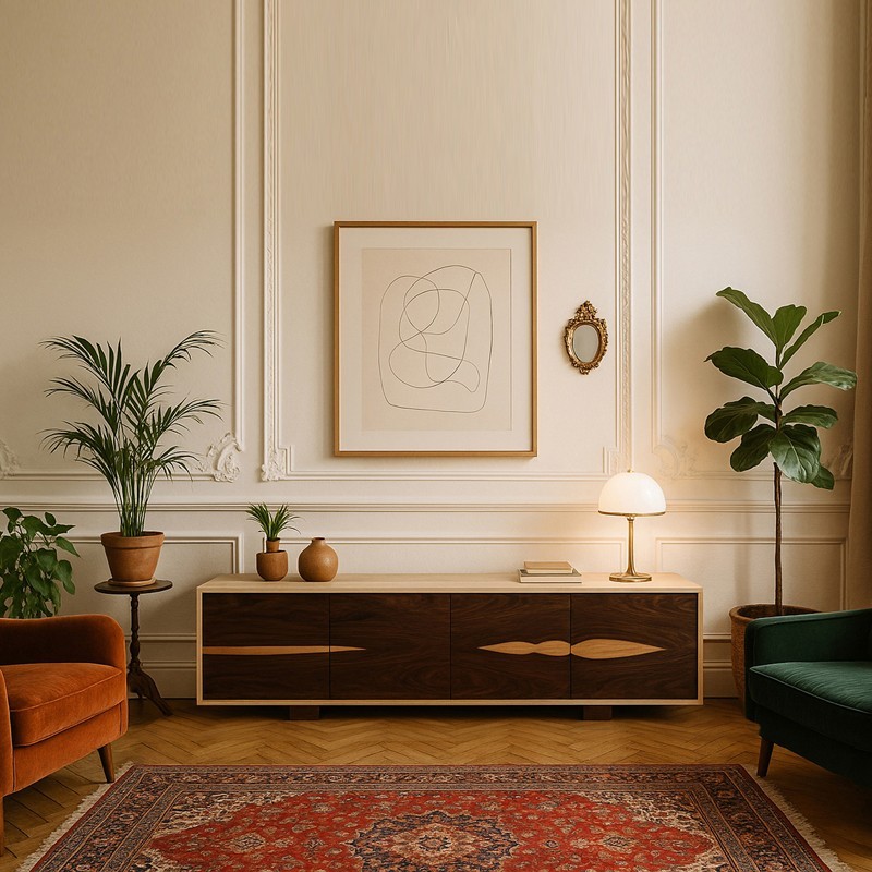 Buffet - sycomore ondé & palissandre