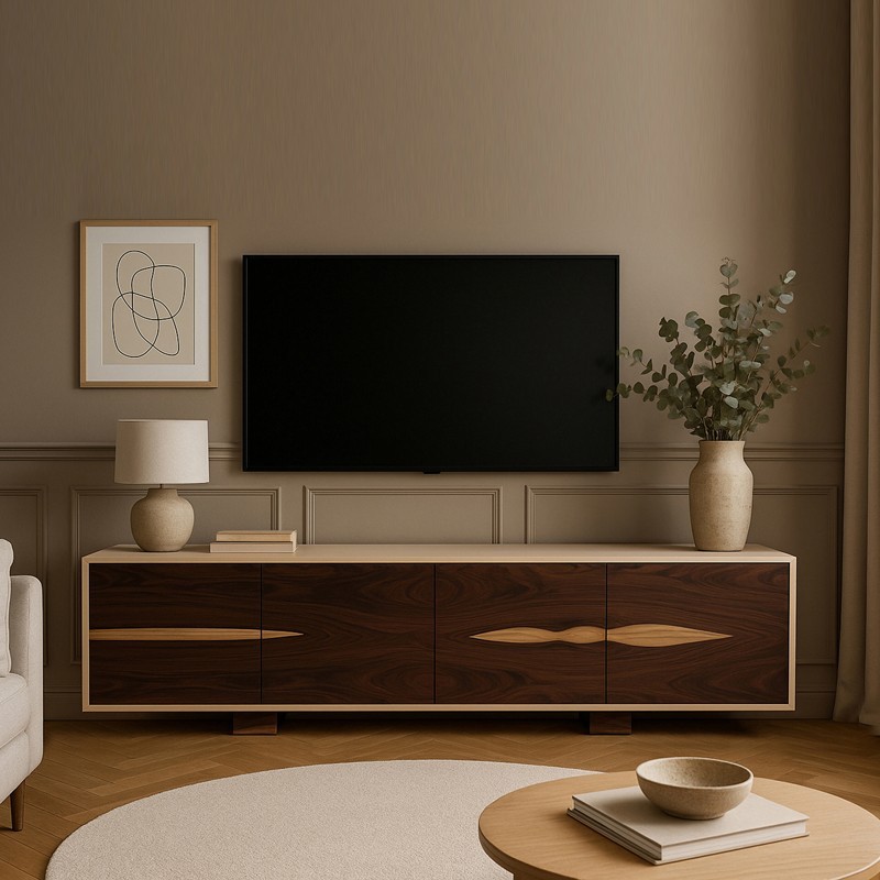 Buffet - sycomore ondé & palissandre