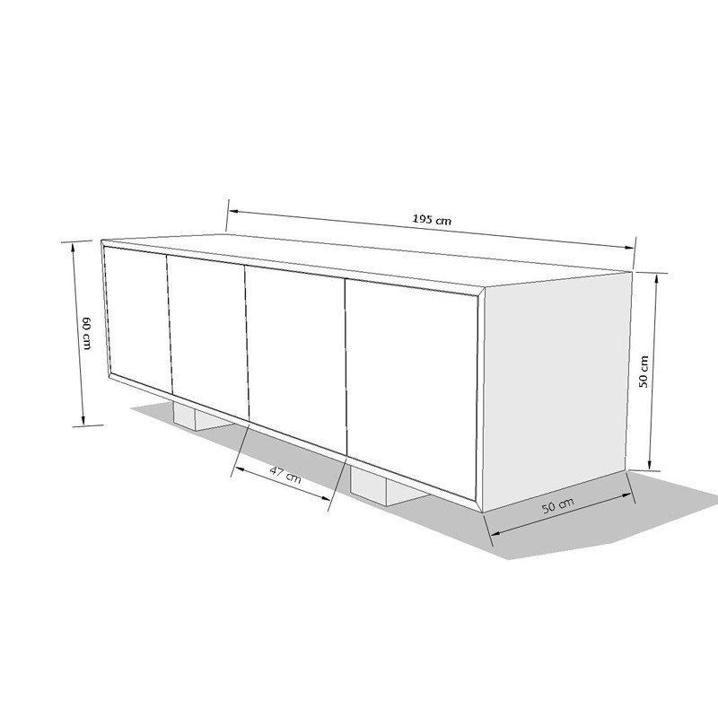 Buffet - sycomore ondé & palissandre santos