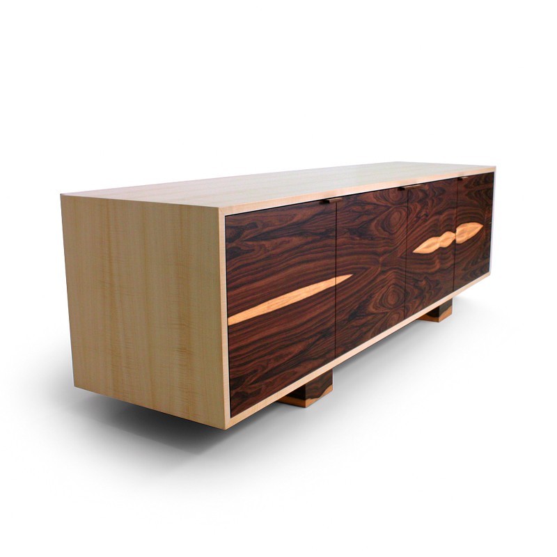 Buffet - sycomore ondé & palissandre